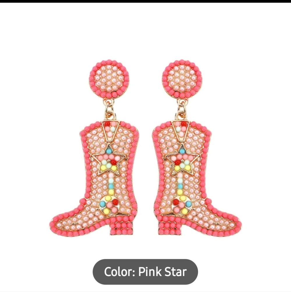 NWT Bling Boot Earrings